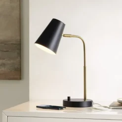 Arynn Table Lamp W/ USB Port - 19 Inch Height - TBL4457 - Black/Brass - Safavieh -Safavieh Shop GUEST 719e875e d342 4393 b72a 217d1e1d89c1