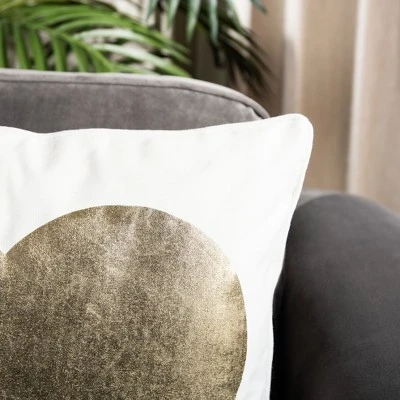 Heart Of Gold Pillow - White/Beige - 16" X 16" - Safavieh 4 Heart Of Gold Pillow - White/Beige - 16" X 16" - Safavieh - Image 2