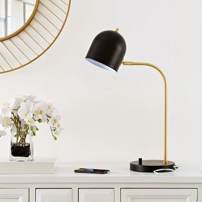 Drina Table Lamp W/ USB Port - 23.5 Inch Height - TBL4017 - Black/Gold - Safavieh 4 Drina Table Lamp W/ USB Port - 23.5 Inch Height - TBL4017 - Black/Gold - Safavieh - Image 2