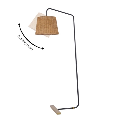 Millie 61" Floor Lamp - FLL4137 - Black/Natural - Safavieh 6 Millie 61" Floor Lamp - FLL4137 - Black/Natural - Safavieh - Image 4