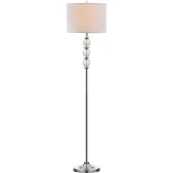 60" Riga Floor Lamp Clear/Chrome (Includes CFL Light Bulb) - Safavieh -Safavieh Shop GUEST 7d1d11f7 ae9a 4036 a23f cb064441021a