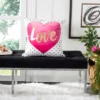 Pure Love Pillow - White/Pink - 16" X 16" - Safavieh -Safavieh Shop GUEST 7f738f81 b9c5 4a0e 8c2f ea73686bd14f
