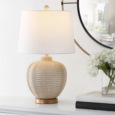 Marrla Table Lamp W/ USB Port - 23.25 Inch Height - TBL4424 - Cream - Safavieh 5 Marrla Table Lamp W/ USB Port - 23.25 Inch Height - TBL4424 - Cream - Safavieh - Image 3