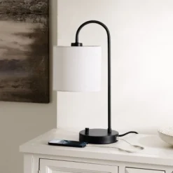 Lybrin Table Lamp W/ USB Port - 19.25 Inch Height - TBL4455 - Black - Safavieh
