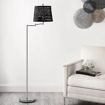Berman 60" Floor Lamp - FLL4110 - Black/Chrome - Safavieh 3 Berman 60" Floor Lamp - FLL4110 - Black/Chrome - Safavieh