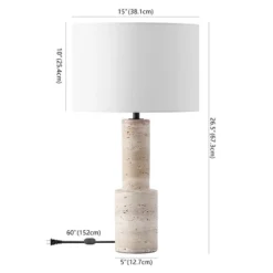 Tywin Travertine Table Lamp - CTL1072 - Travertine/White - Safavieh Couture -Safavieh Shop GUEST 93eda409 da86 478e 9b85 e061eee574cd