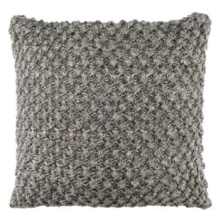 20"x20" Oversize Janan Knit Square Throw Pillow Dark Gray - Safavieh