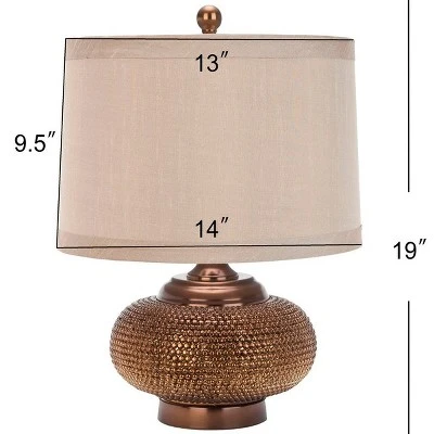 Alexis Gold Beaded Table Lamp - 19 Inch Height - LIT4016 - Taupe - Safavieh 5 Alexis Gold Beaded Table Lamp - 19 Inch Height - LIT4016 - Taupe - Safavieh - Image 3