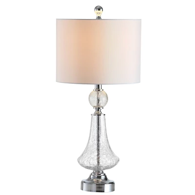 Set Of 2 Mercury Crackle Glass Table Lamp (Includes LED Light Bulb) Clear - Safavieh 4 Set Of 2 Mercury Crackle Glass Table Lamp (Includes LED Light Bulb) Clear - Safavieh - Image 2