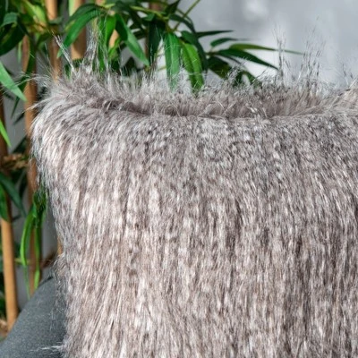 Faux Luke Peacock Pillow - Grey - 20" X 20" - Safavieh 4 Faux Luke Peacock Pillow - Grey - 20" X 20" - Safavieh - Image 2