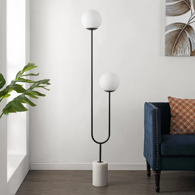 Leif Iron & Marble Floor Lamp - Black/White - Safavieh 4 Leif Iron & Marble Floor Lamp - Black/White - Safavieh - Image 2