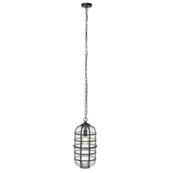 Rigel 8.27" Outdoor Pendant - PLT7031 - Black - Safavieh