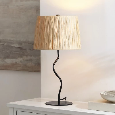 Ziggi Table Lamp - 24.25 Inch Height - TBL4546 - Black/Natural - Safavieh 5 Ziggi Table Lamp - 24.25 Inch Height - TBL4546 - Black/Natural - Safavieh - Image 3