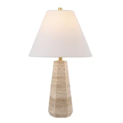 Calla 23.5" Travertine Table Lamp - Beige - Safavieh -Safavieh Shop GUEST 9b555a77 6277 421a a969 6474e0411f50