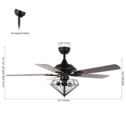 Leanne 2 Light 52" Ceiling Fan - CLF1026 - Black - Safavieh -Safavieh Shop GUEST 9e0d7409 a559 4f86 98d0 7efcce3eaf2f