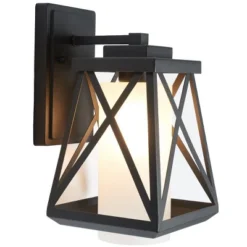 Braith 7" Outdoor Wall Sconce (Set Of 2) - PLT7010 - Black - Safavieh -Safavieh Shop GUEST ab9f2341 0df9 4db2 90f8 f22d686ed8b4