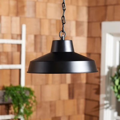 Quarry 13" Outdoor Pendant - PLT7023 - Black - Safavieh 4 Quarry 13" Outdoor Pendant - PLT7023 - Black - Safavieh - Image 2