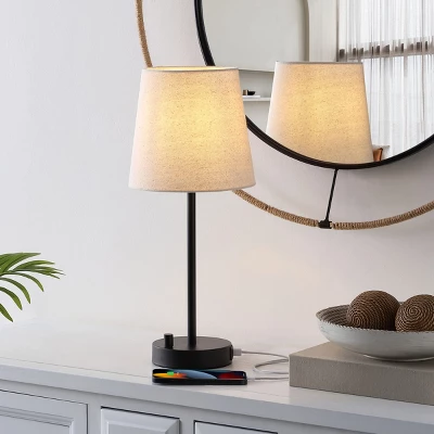 Fowley Table Lamp W/ USB Port - 18.75 Inch Height - TBL4461 - Black - Safavieh 5 Fowley Table Lamp W/ USB Port - 18.75 Inch Height - TBL4461 - Black - Safavieh - Image 3