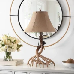 (Set Of 2) 25.5" Sundance Faux Antler Table Lamps Brown (Includes CFL Light Bulb) - Safavieh