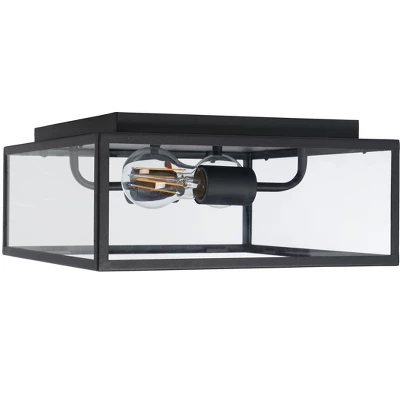 Rinnah 12" Outdoor Flush Mount - PLT7034 - Black - Safavieh 5 Rinnah 12" Outdoor Flush Mount - PLT7034 - Black - Safavieh - Image 3