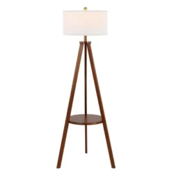 Faris 62" Floor Lamp - FLL4119 - Walnut - Safavieh