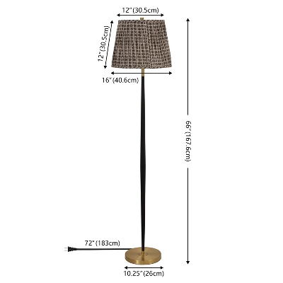 Carlyle 64" Floor Lamp - FLL4147 - Black/Brass - Safavieh 6 Carlyle 64" Floor Lamp - FLL4147 - Black/Brass - Safavieh - Image 4