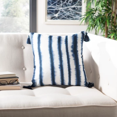 Cassia Pillow - Navy/White - 16" X 16" - Safavieh 5 Cassia Pillow - Navy/White - 16" X 16" - Safavieh - Image 3