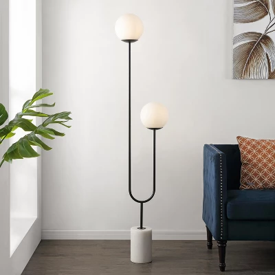 Leif Iron & Marble Floor Lamp - Black/White - Safavieh 5 Leif Iron & Marble Floor Lamp - Black/White - Safavieh - Image 3