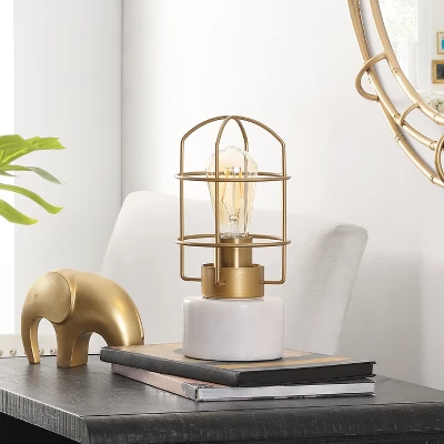 Sadaf Table Lamp - 10.5 Inch Height - TBL4292 - Brass/White - Safavieh 3 Sadaf Table Lamp - 10.5 Inch Height - TBL4292 - Brass/White - Safavieh