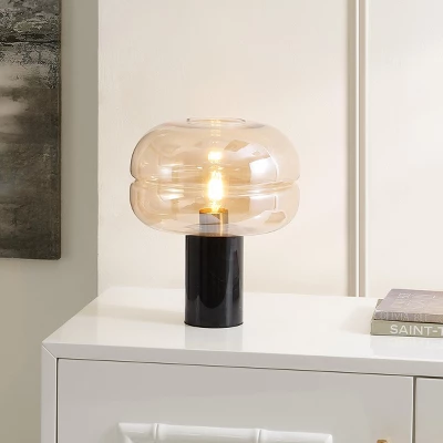 Runa 14" Table Lamp - Amber/Black Marble - Safavieh 5 Runa 14" Table Lamp - Amber/Black Marble - Safavieh - Image 3