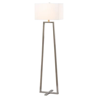 60" Lyell Floor Lamp Nickel (Includes CFL Light Bulb) - Safavieh 3 60" Lyell Floor Lamp Nickel (Includes CFL Light Bulb) - Safavieh