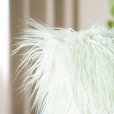 Caelie Faux Fur Pillow - Mint - 20" X 20" - Safavieh 4 Caelie Faux Fur Pillow - Mint - 20" X 20" - Safavieh - Image 2