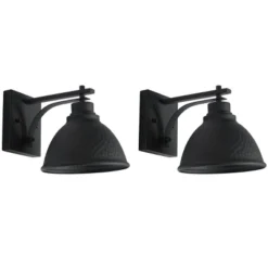 Melila 7.87" Outdoor Sconce (Set Of 2) - PLT7018 - Black - Safavieh -Safavieh Shop GUEST cf18ce4a 3c38 4496 86c9 4e4e21963994