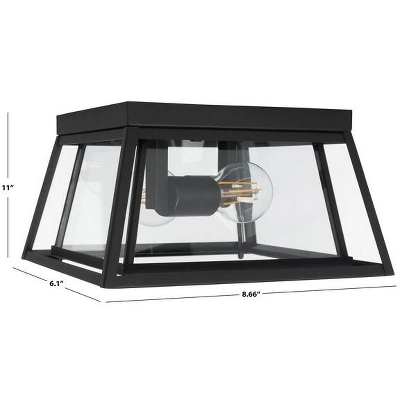 Rydler 11" Outdoor Flush Mount - PLT7029 - Black - Safavieh 4 Rydler 11" Outdoor Flush Mount - PLT7029 - Black - Safavieh - Image 2
