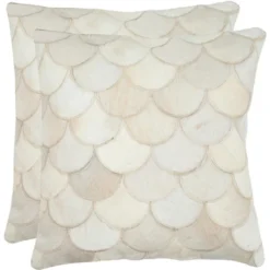 Elita Pillow (Set Of 2) - Multi/Cream - 18" X 18" - Safavieh