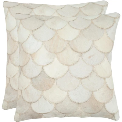 Elita Pillow (Set Of 2) - Multi/Cream - 18" X 18" - Safavieh 3 Elita Pillow (Set Of 2) - Multi/Cream - 18" X 18" - Safavieh