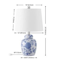 Sandra 20" Table Lamp (Set Of 2) - TBL4630 - White/Blue - Safavieh -Safavieh Shop GUEST d4597251 80a0 47fa 82ff f0b3c4f28468