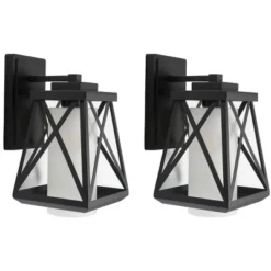 Braith 7" Outdoor Wall Sconce (Set Of 2) - PLT7010 - Black - Safavieh -Safavieh Shop GUEST d997264a 8fad 4ede 8e65 5324bdd0af75