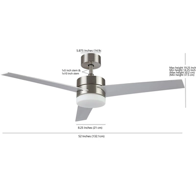 Radcliff Led Light 52"Ceiling Fan - CLF1021 - Nickle - Safavieh 6 Radcliff Led Light 52"Ceiling Fan - CLF1021 - Nickle - Safavieh - Image 4