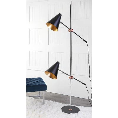 71" Reed Floor Lamp Black (Includes CFL Light Bulb) - Safavieh 2 71" Reed Floor Lamp Black (Includes CFL Light Bulb) - Safavieh