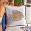 Nilam Fish Pillow - Natural - 18" X 18" - Safavieh 2 Nilam Fish Pillow - Natural - 18" X 18" - Safavieh -Safavieh Shop GUEST de558ad2 d4e6 4508 8086 2776c991326c