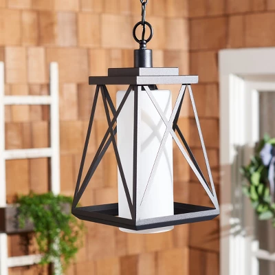 Braith 9.1" Outdoor Pendant - PLT7011 - Black - Safavieh 4 Braith 9.1" Outdoor Pendant - PLT7011 - Black - Safavieh - Image 2