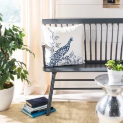 Loving Pair Pillow (Set Of 2) - Beige/Blue - 20" X 20" - Safavieh