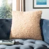 Kalista Shag Pillow - Beige - 20" X 20" - Safavieh