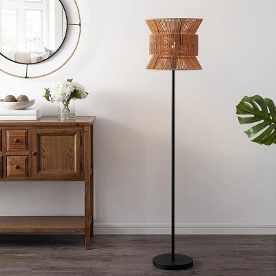 Boyer 60" Floor Lamp - FLL4100 - Natural/Black - Safavieh 5 Boyer 60" Floor Lamp - FLL4100 - Natural/Black - Safavieh - Image 3