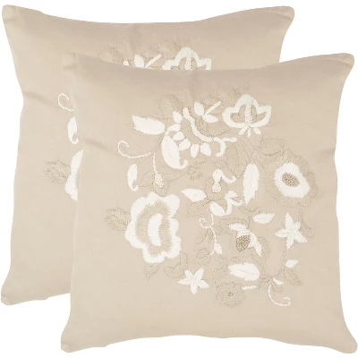 April Pillow (Set Of 2) - Beige - 18" X 18" - Safavieh 3 April Pillow (Set Of 2) - Beige - 18" X 18" - Safavieh