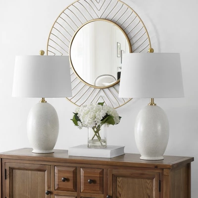 Vemeli Table Lamp (Set Of 2) - Cream - Safavieh 3 Vemeli Table Lamp (Set Of 2) - Cream - Safavieh