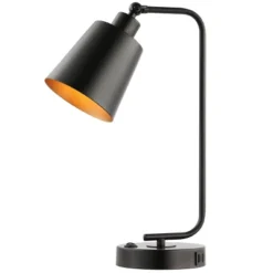 Nobel Table Lamp W/ USB Port - 17.5 Inch Height - TBL4453 - Black - Safavieh