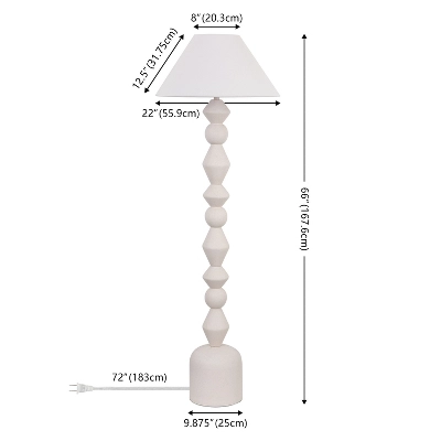Lanie 65.75" Floor Lamp - FLL4145 - White Washed - Safavieh 6 Lanie 65.75" Floor Lamp - FLL4145 - White Washed - Safavieh - Image 4