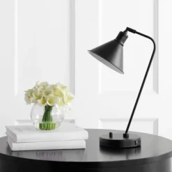 Vance Task Table Lamp W/ USB- 20 Inch Height - TBL4143 - Black - Safavieh